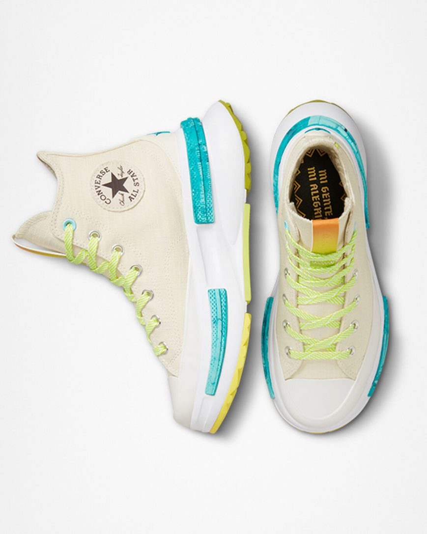 Women's Converse Run Star Legacy CX Mi Gente, Mi Alegria High Top Shoes Beige / Lemon / Light Turquoise | AU 68C04R